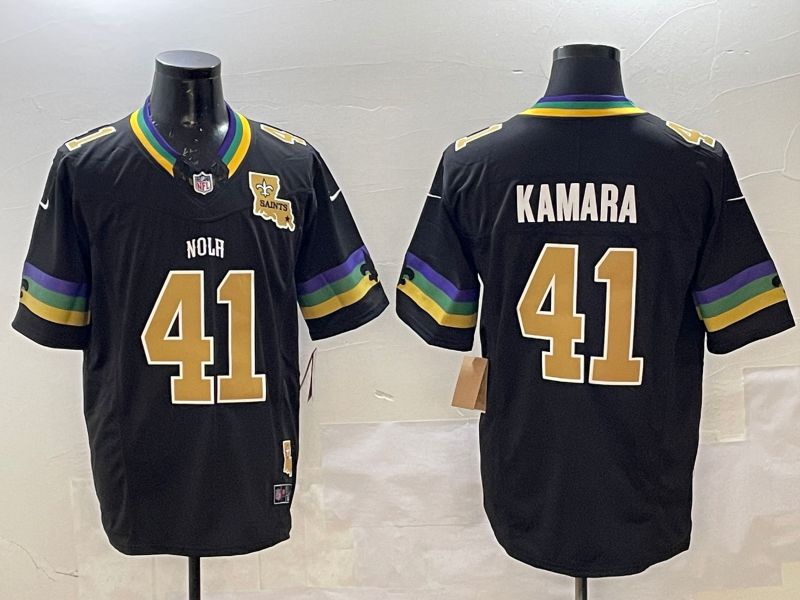 Men New Orleans Saints 41 Kamara Black three generations 2025 Nike Limited NFL Jersey style 5